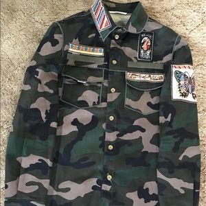 Valentino Badge Camouflage Shirt